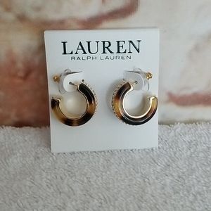 New Ralph Lauren Tortoise Hoop Earrings
